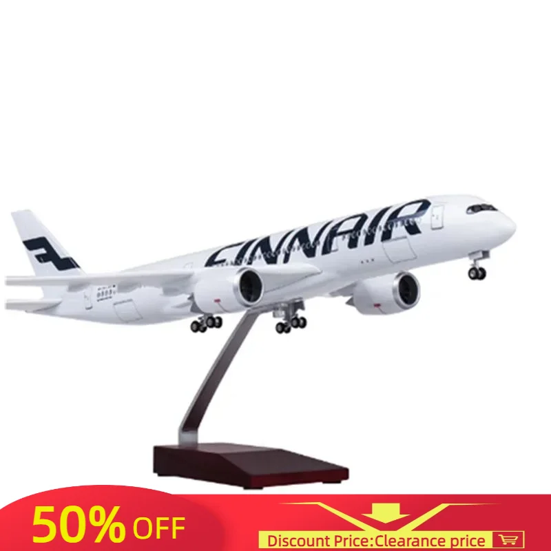 

47CM 1/142 Scale Model FINNAIR Airline Diecast Plastic Resin Airplane Airbus A350 With Light and Wheel Collection Display Toys