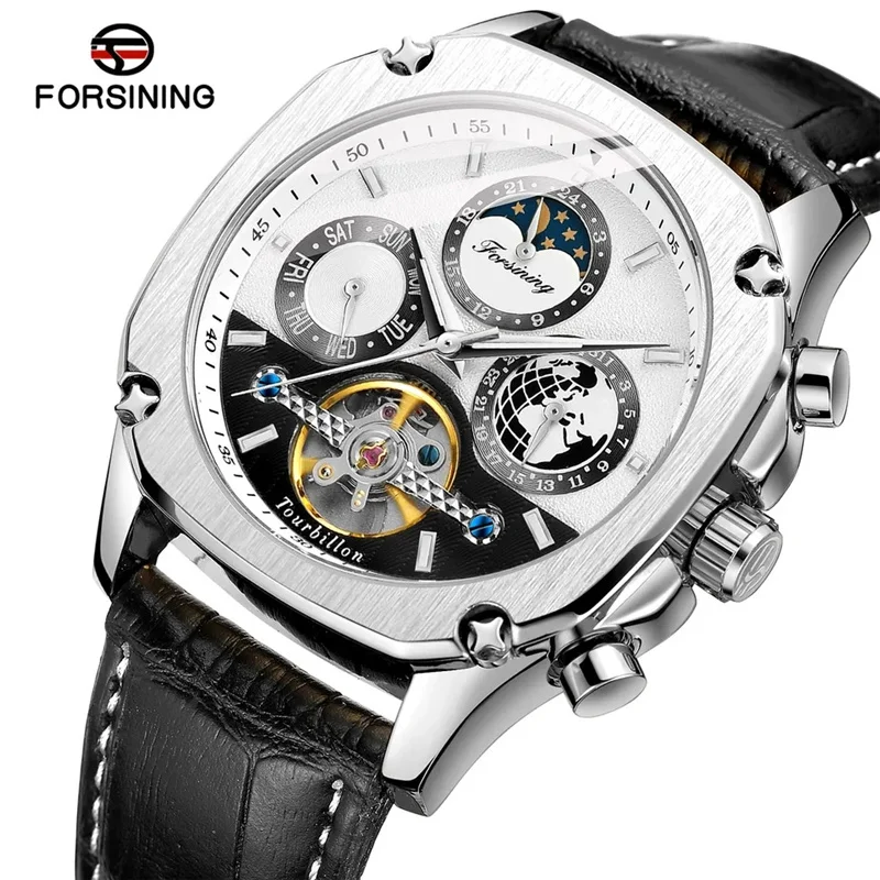 FORSINING 338L Brand Luxury Watch Youth Week Business Fashion Skeleton Automatic Mechanical Watches For Men Waterproof Clock