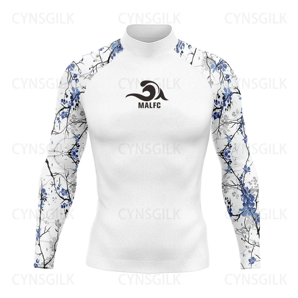 MALFC Rash guard for men Surfing Clothes Swimsuit Rashguard Surf Wear UPF 50 Water Sport Long Sleeve T-shirt Swimwear snorkeling