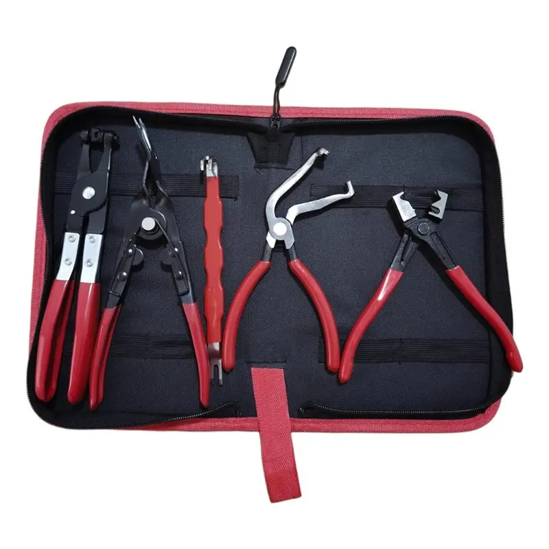 LLCS-5Pcs Kit Tang Pemutus Sambungan Listrik Otomotif, Set Tang Klem Selang, Alat Pelepas Terminal Untuk Kabel Harness Mobil