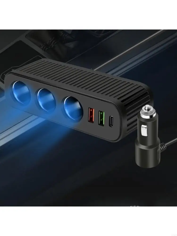 

Versatile 3 Socket Car Power Adapter ABS Power Adapter for road Enthusiasts