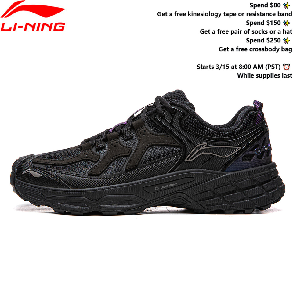  Li-Ning Unisex CLY SHADE Outdoor Hiking Shoes LIGHT FOAM Cushioning Soft Reflective LiNing Casual Sneakers AHTV033 