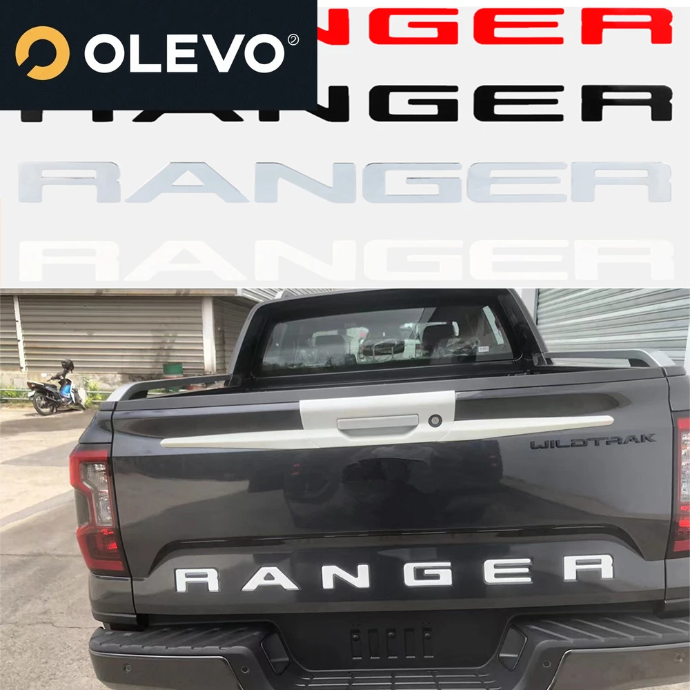 For Ford Ranger T9 Wildtrak Sport XLT XLS XL 2022 2023 1Set New Models Rear Door Logo Letter 3D Emblem Original Size ABS