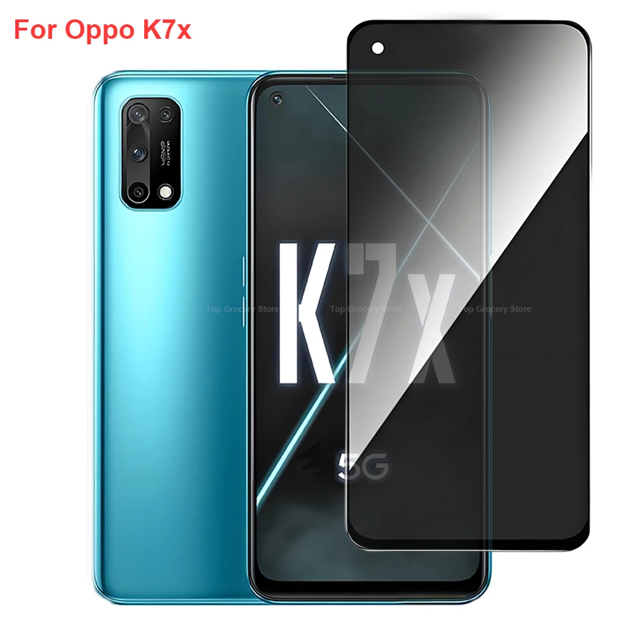 

For Oppo K7x PERM00 Anti Spy Privacy Tempered Glass Screen Protector Compatible For OppoK7x Full Cover Screen Phone Film
