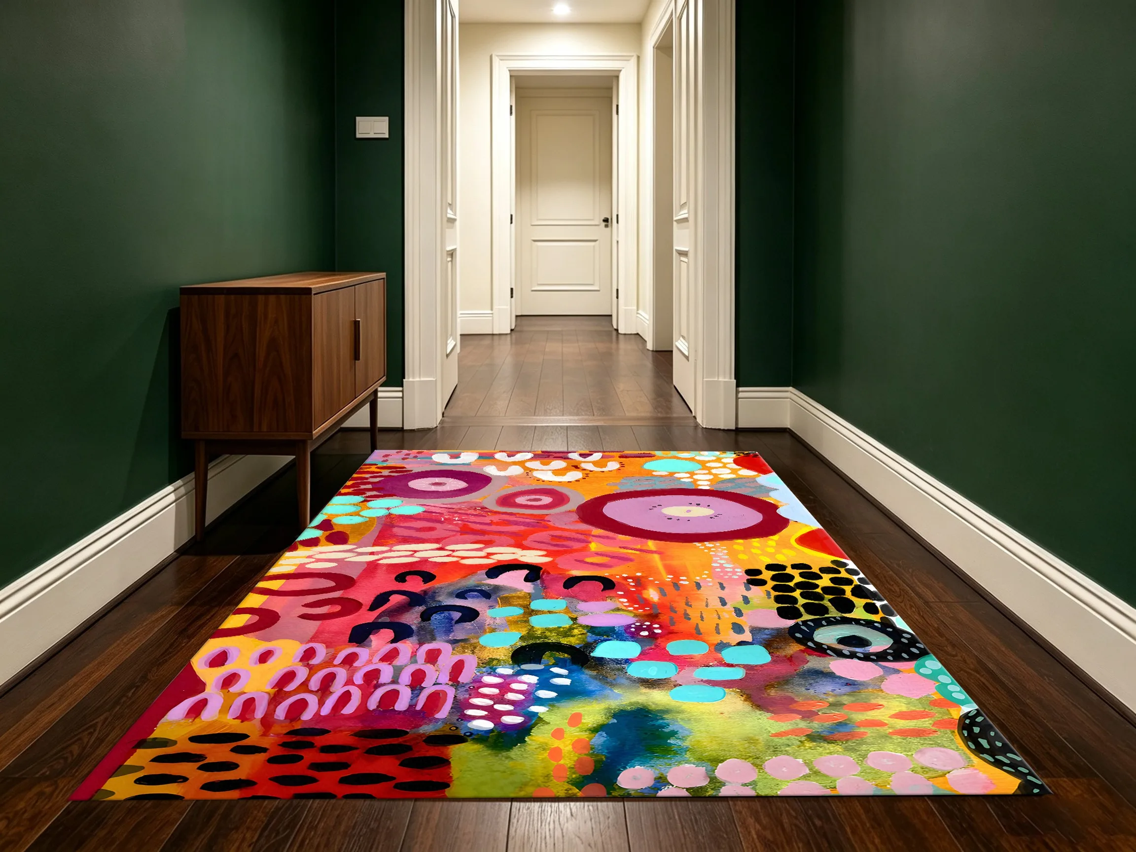Large Area Rug High Saturation Pop Geometric Print Soft Velvet Living Room Bedroom Home Decor Area Rug