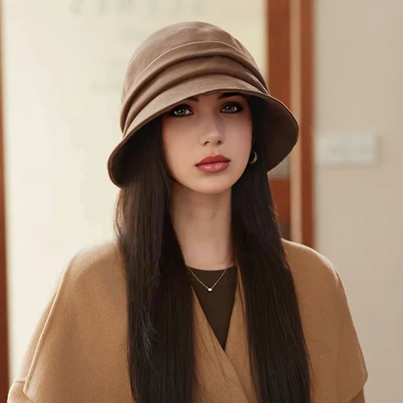 

Spring Retro Fishman Cap Vacation Sunshade Small Bucket Hat Summer Women's Literary Leisure Style Beret