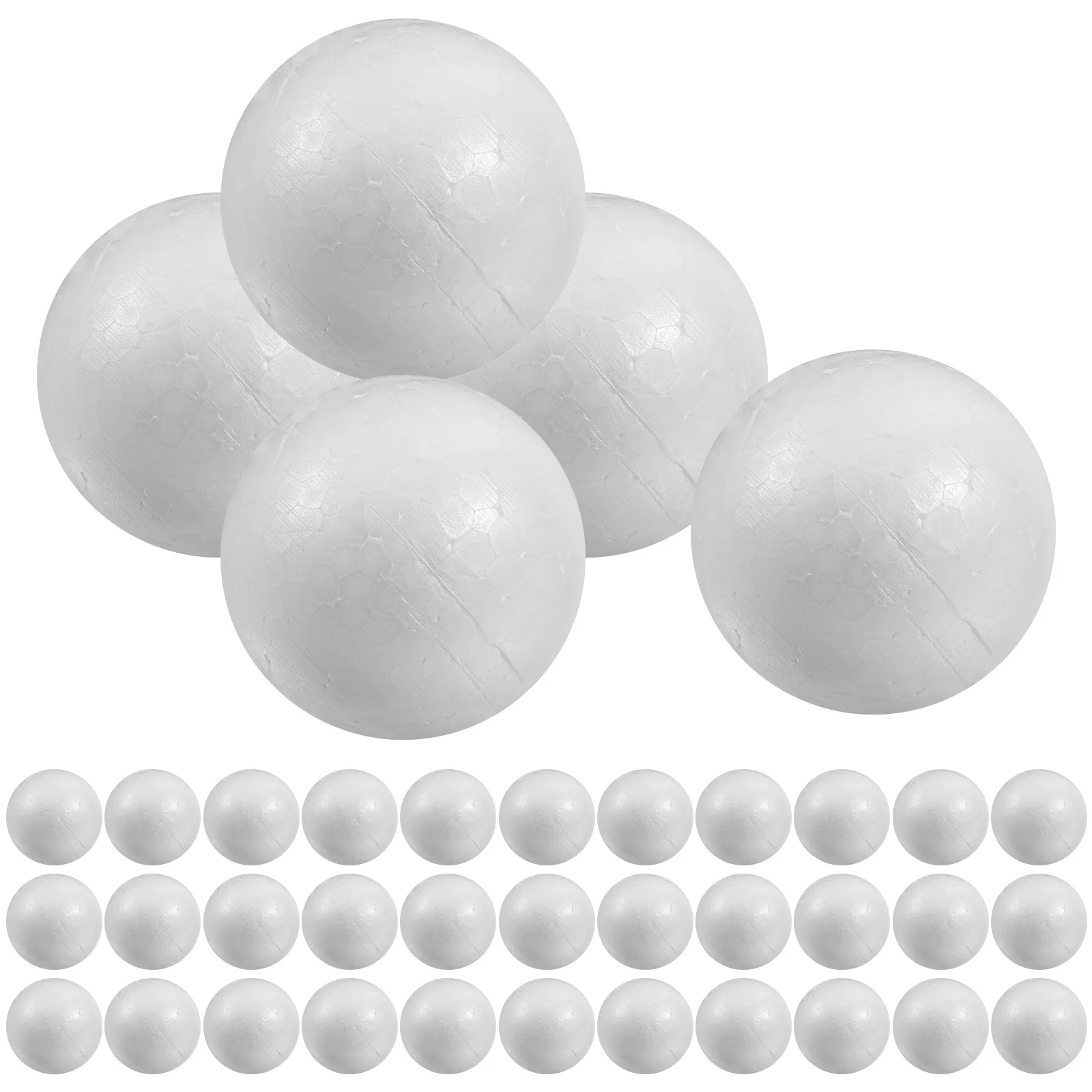 

100Pcs Polystyrene Balls White Round Solid Durable Craft Balls for Wedding Christmas Valentine's Day Party Decorations 6cm
