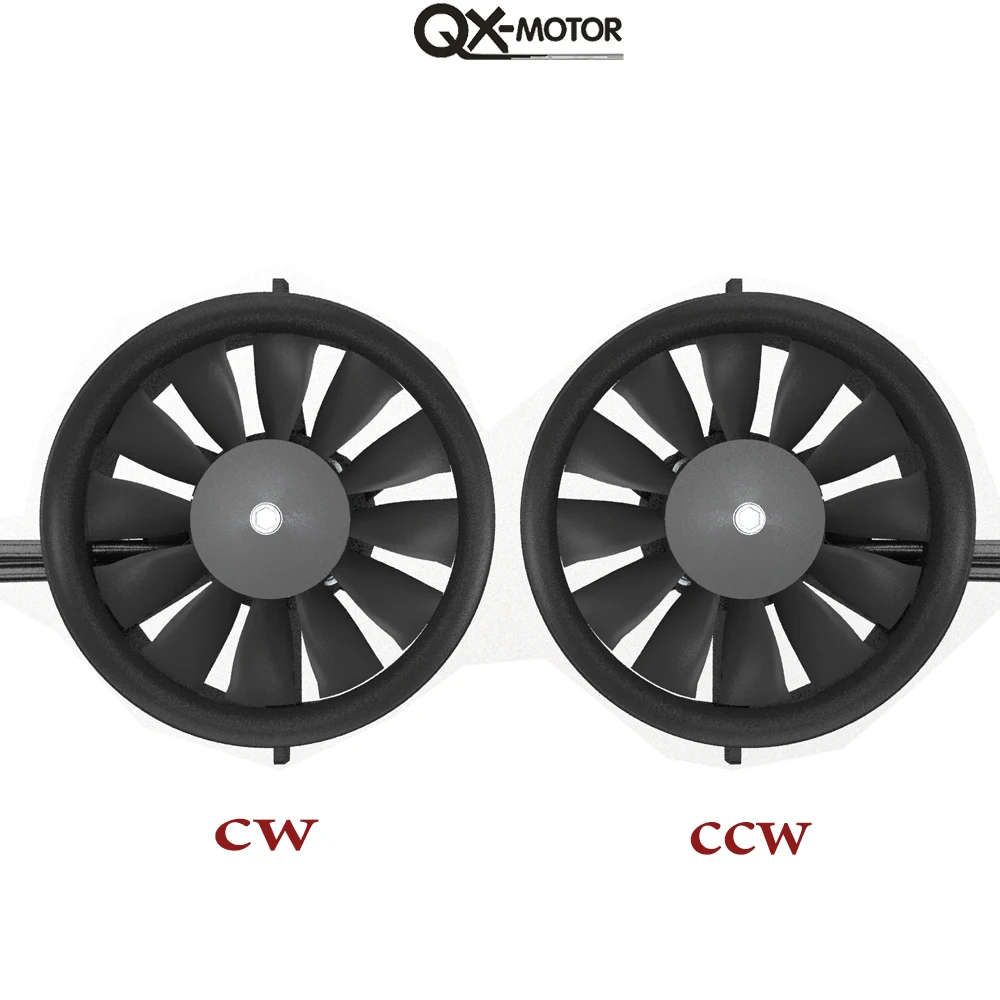 Qx-motor-Motor sin escobillas para piezas de juguete, ventilador con conductos de 12 aspas, 70mm, EDF, QF3027 -2200kv, CW, CCW, Control remoto