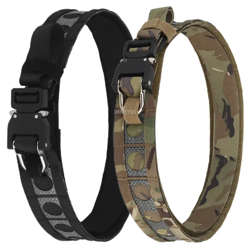 Outdoor Hunting Belt Adjustable Double Layer Detachable Tactical Molle Waist Belts Outdoor Shooting Wargame CS Combat Waistband