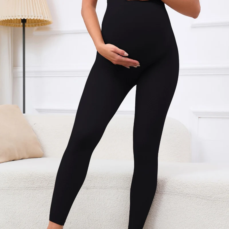 Primavera e autunno incinta a vita alta Butt-lifting Slim-fitting pantaloni premaman cinghie di pancia regolabili Leggings premaman