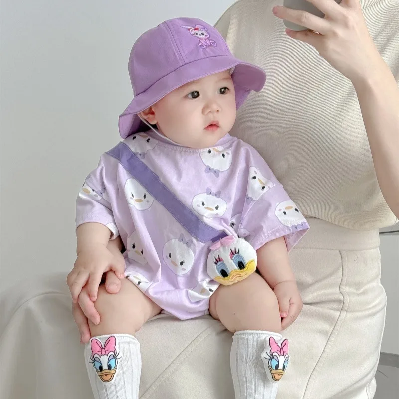 Summer Disney Winnie The Pooh Mickey Mouse Daisy Rompers Soft Cotton Photo Suit Baby Clothing Bodysuits Newborn Clothes K625-4