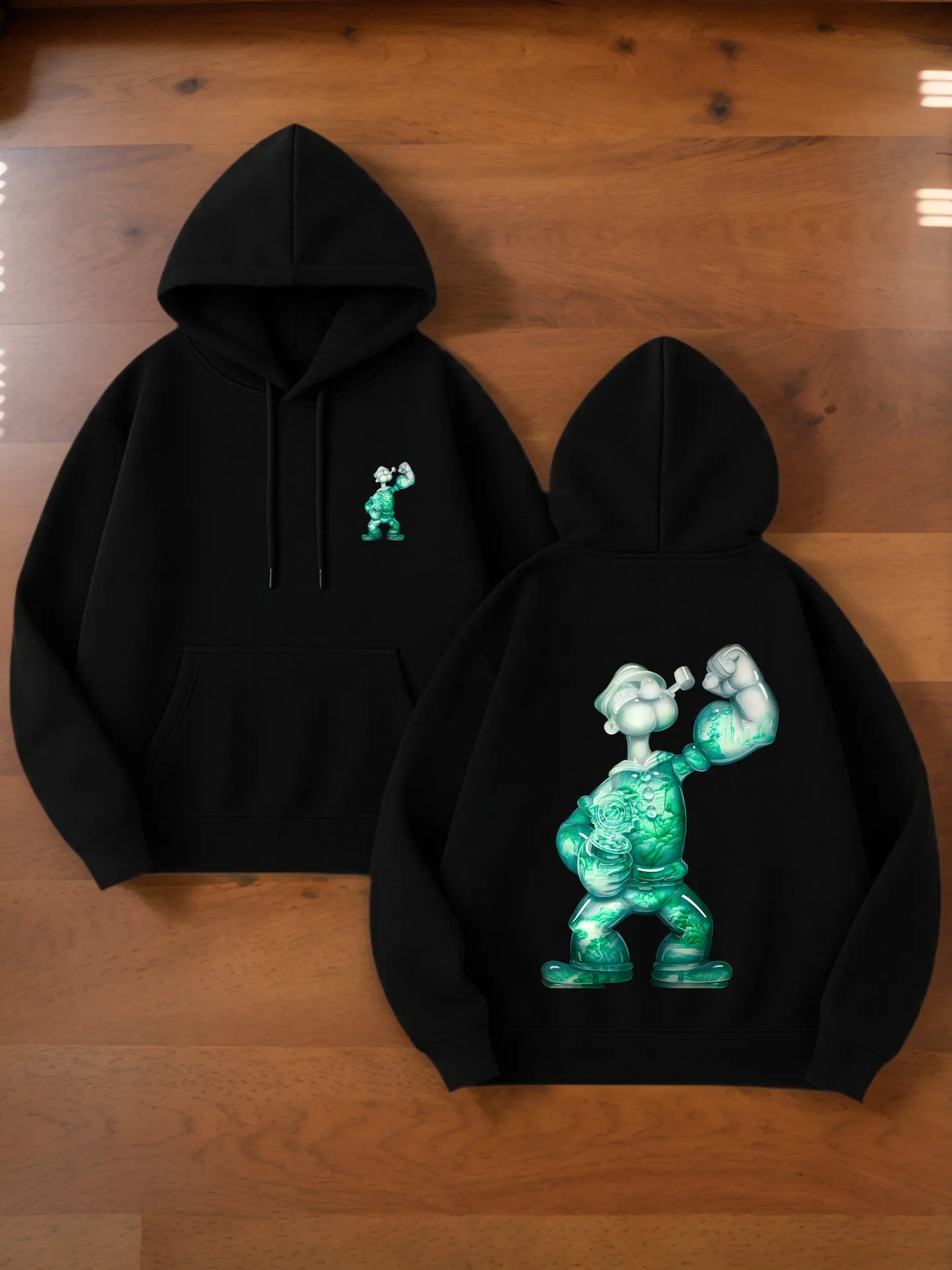 هوديي برسومات جرافيك للرجال، طباعة كرتونية، نمط كاجوال، مبطن بالصوف، للرجال، للارتداء اليومي