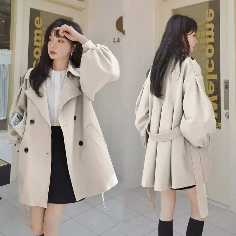 Windbreaker Coat Female 2024 Spring And Autumn New Popular Korean High-Grade Coffee Color Windbreaker Female Belt Trench Coat