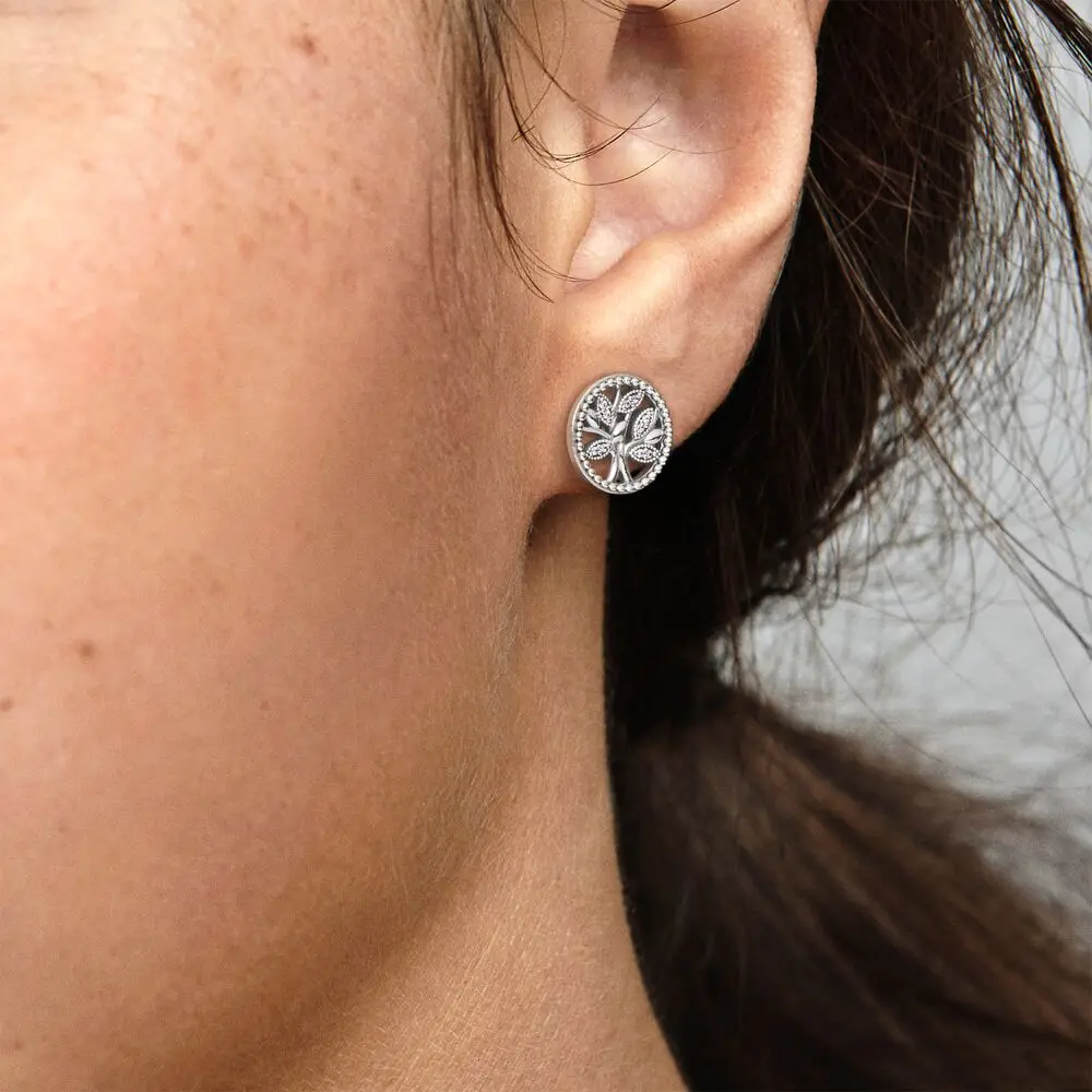 New Fashion 925 Sterling Silver Best Friend Family Tree Coffee Cup Earrings Fit Women's Jewelry Lover's Holiday Birthday Gift - view 4
