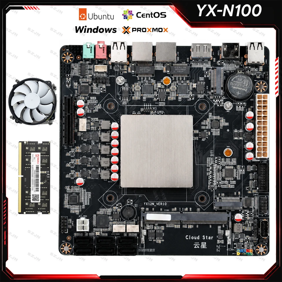 DIY NAS 지원을 위한 미니 ITX 마더보드 N100, DDR4 최대 32GB, 2*2.5G RJ45, 6*SATA3.0, 2*M.2 NVME, 저전력 소비 마더보드 썸네일 7