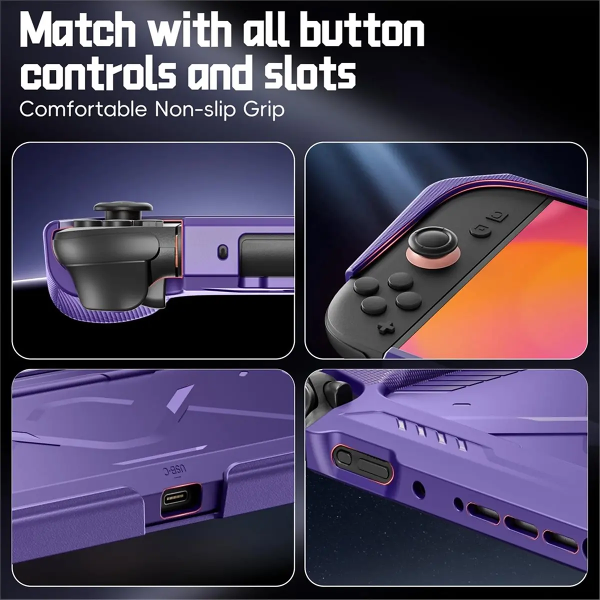 Digital Essentials Ergonomic Protective Case for Switch 2 Non-Slip Grip with Hard Front Cover Shock-Absorption Case