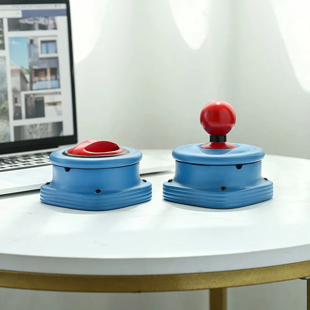 Game Joystick Ashtray Resin with Lid Arcade Game Console Shape Odor-proof Smoking Accessory Gift for Gamer