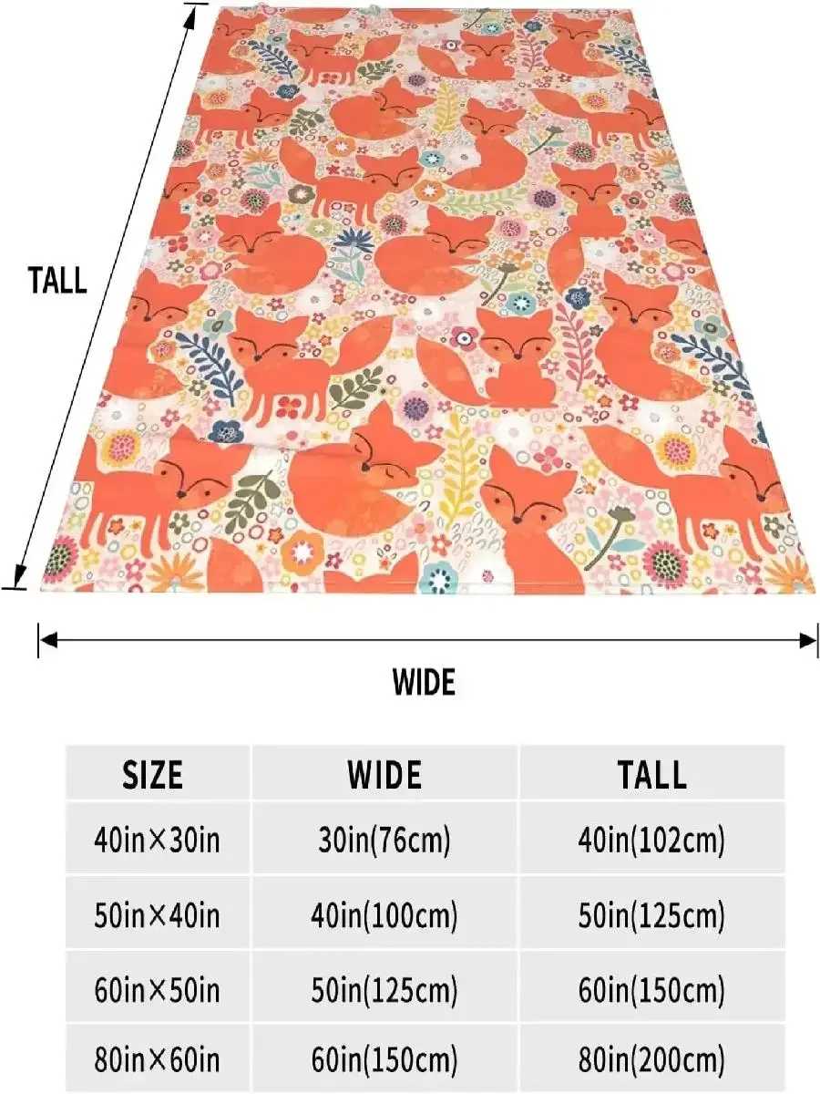 بطانية رمي من الصوف الناعم الدافئ مع طباعة كرتونية ثعلب برتقالي للأطفال والكبار بيبي بوي فتاة × بوصة #2