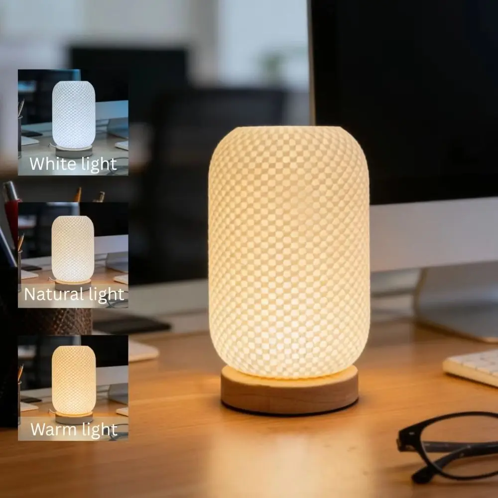 Atmosphere Lamp LED Desk Lamp USB Wired Control Tri Color Night Light Pleated Design 3 Levels Dimmable Reading Lamp Bedroom