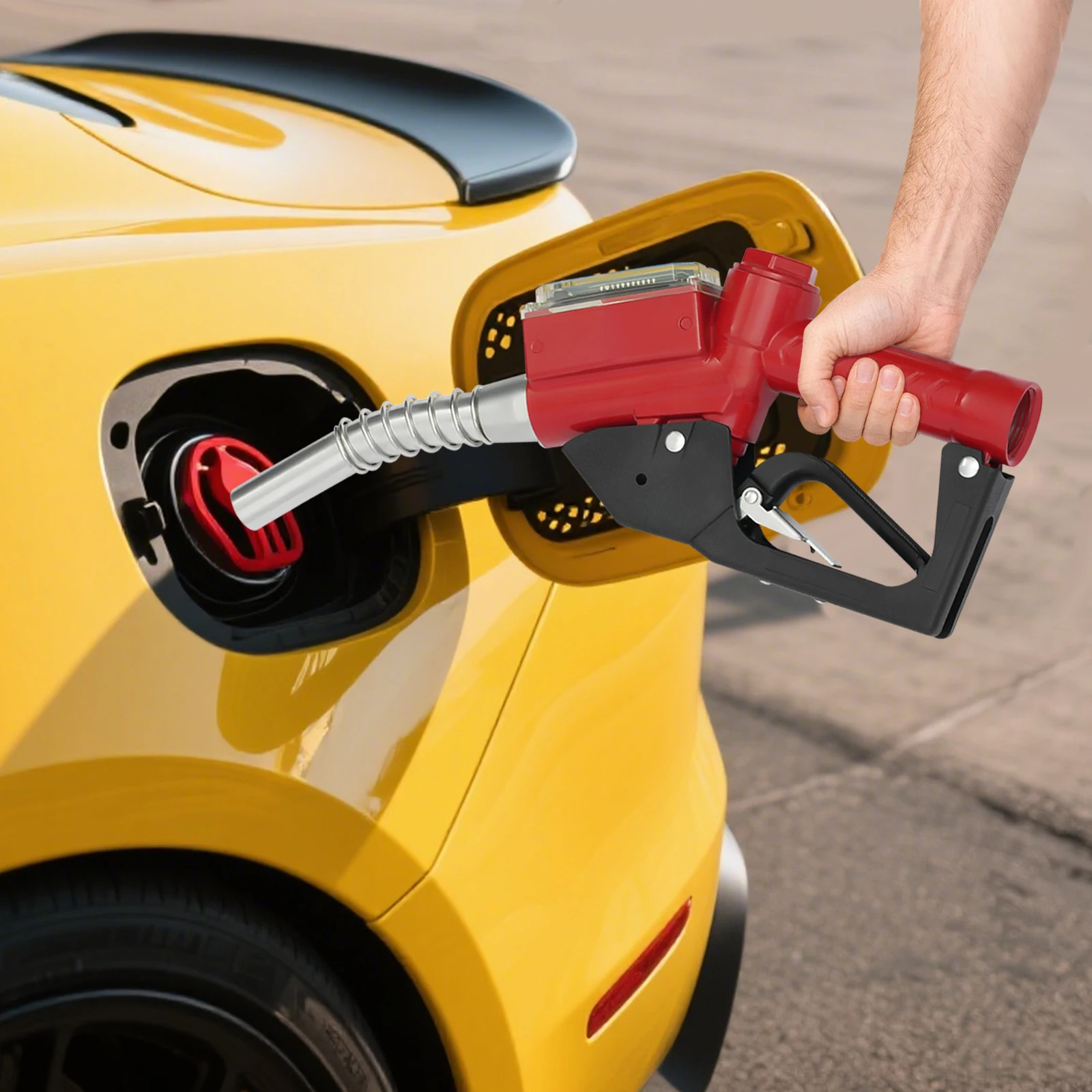 

Aluminum Alloy 1inch Gas Nozzle Gun and Flow Meter AC-15A Red for Fuel Oil Diesel Petrol Refilling Ship