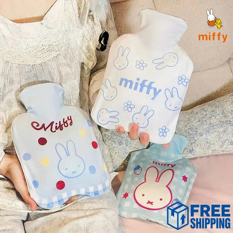 

Милая грелка-бутылка с плюшевым чехлом Miffy, мини-грелка для рук, зимняя теплая грелка для живота для детей и студентов, аниме-аксессуары