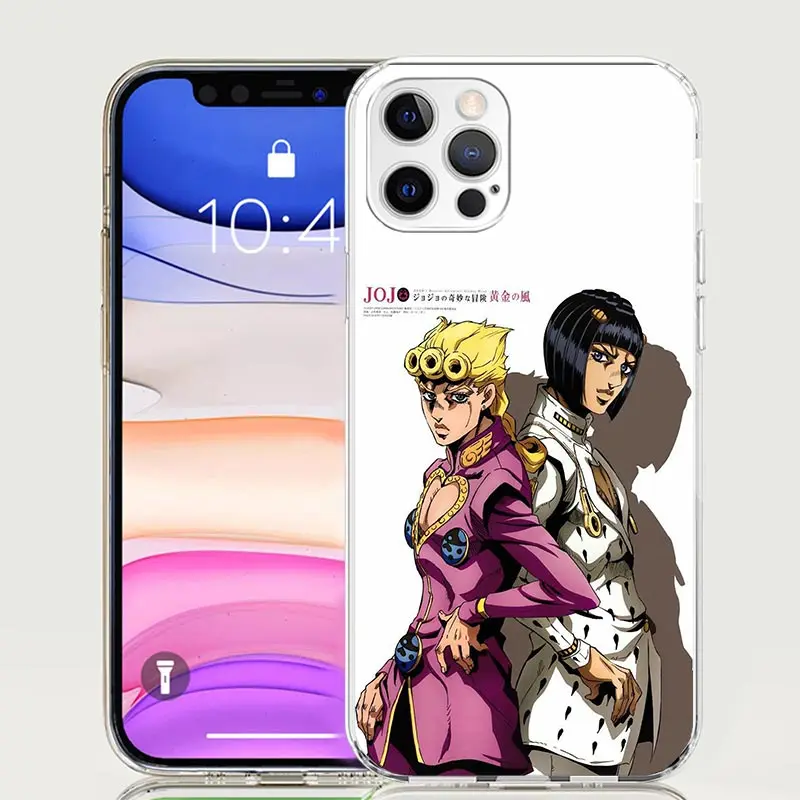 JoJo Bizarre Adventure Golden Wind Phone Case For iPhone 16 15 Plus 11 14 Pro Max 13 12 Mini XS X 7 8 + SE Pattern Customized Co