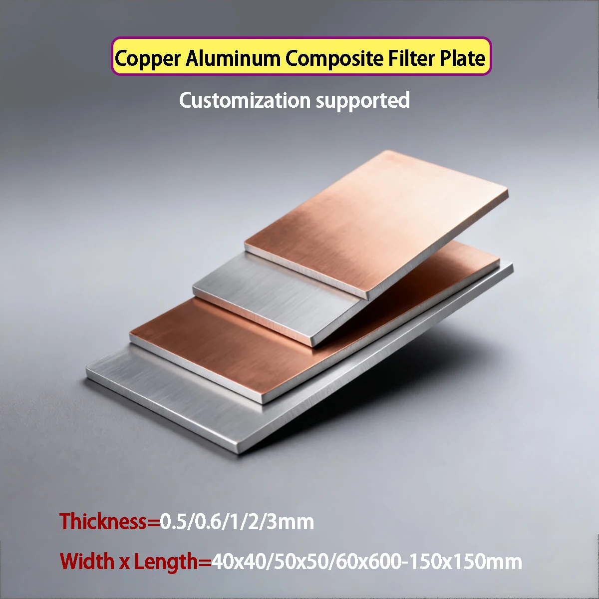 

Copper Aluminum Composite Plate - New Energy Power Battery Transition Plate Copper Aluminum Filter Pad Gasket