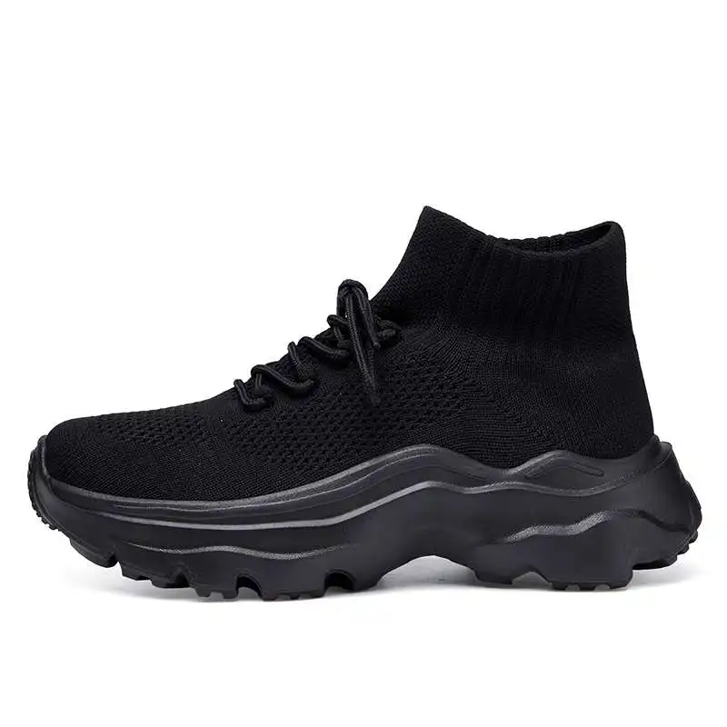 MWY Fashion Women's Short Boot Platform Shoes Elastic Boots Comfortable Lightweight Sneakers Zapatillas Walking Shoes Size35-46