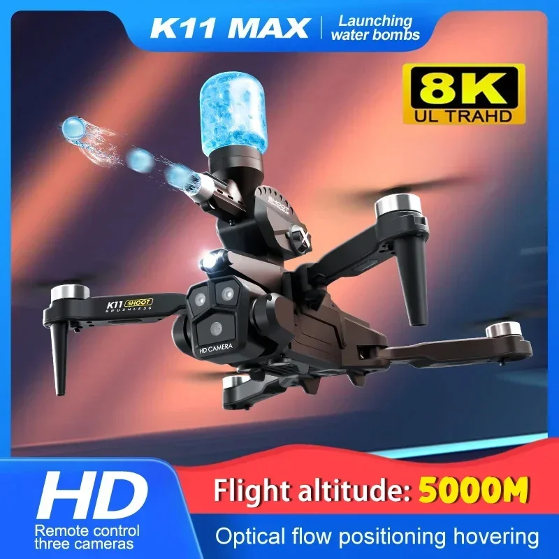 K11MAX RC 드론 카메라 3 대, HD 8K 4K 쿼드콥터, FPV 와이파이 항공기, 브러시리스 모터 헬리콥터, 어린이 크리스마스 선물