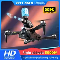 K11MAX Rc Drone with Three Cameras HD 8K 4K Quadcopter Fpv Wifi Aircraft Brushless Motor Helicopter Children's Christmas Gift