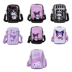 Sanrio Kuromi Bolsa Crossbody para Mulheres, Bolsa Hard Shell Anime, Bolsa de Moedas Infantil, Minha Moda Melodia, Bolsa para Telefone Menina