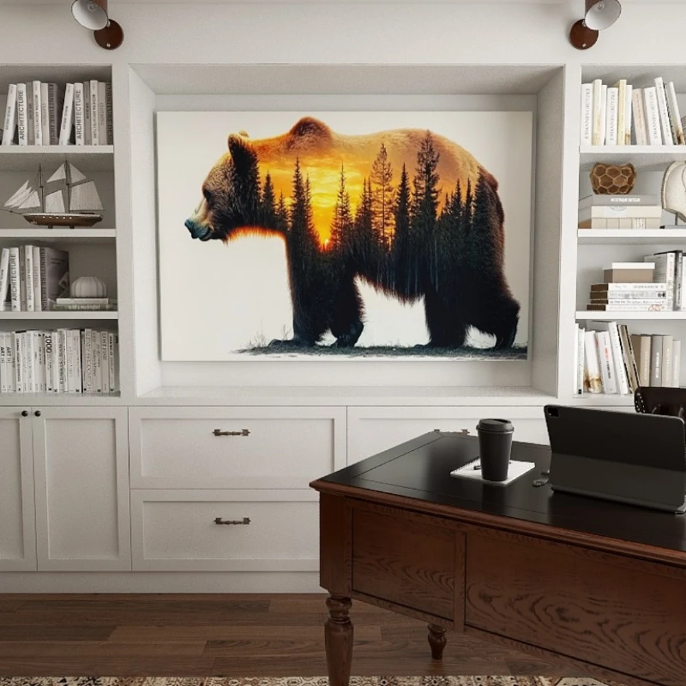 

1.5-Inch Thick Pine Solid Wood Frame, Canvas Wall Art, Birthday Gift Art Wall Painting, Bedroom, Office, Living Room