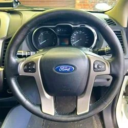 Hand-stitched Auto Interior Accessories for Ford Ranger 2012-2015 Car Steering Wheel Cover Braid Non-Slip Napa Leather Cover