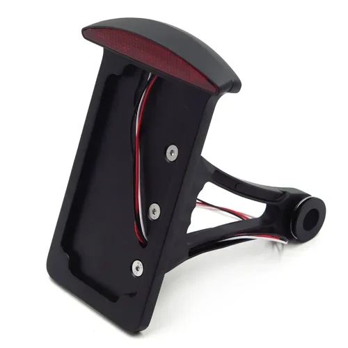 Imagen 2 del producto Soporte de placa de matrícula de montaje lateral curvo para motocicleta con luz trasera Led eje de 7/8 ""o 1"" para Harley-Davidson