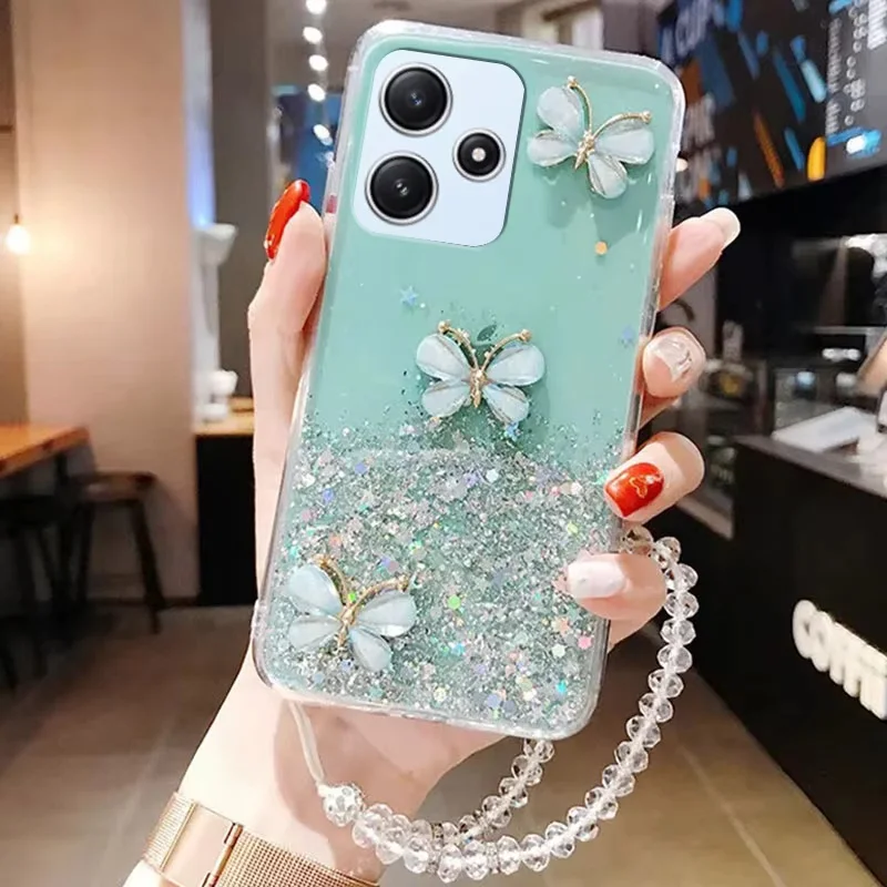 

Luxury Bling Glitter Case For Samsung Galaxy S24 Ultra S23 S22 Plus S21 S20 FE Note 20 A55 A35 A15 Butterfly Soft Silicone Cover