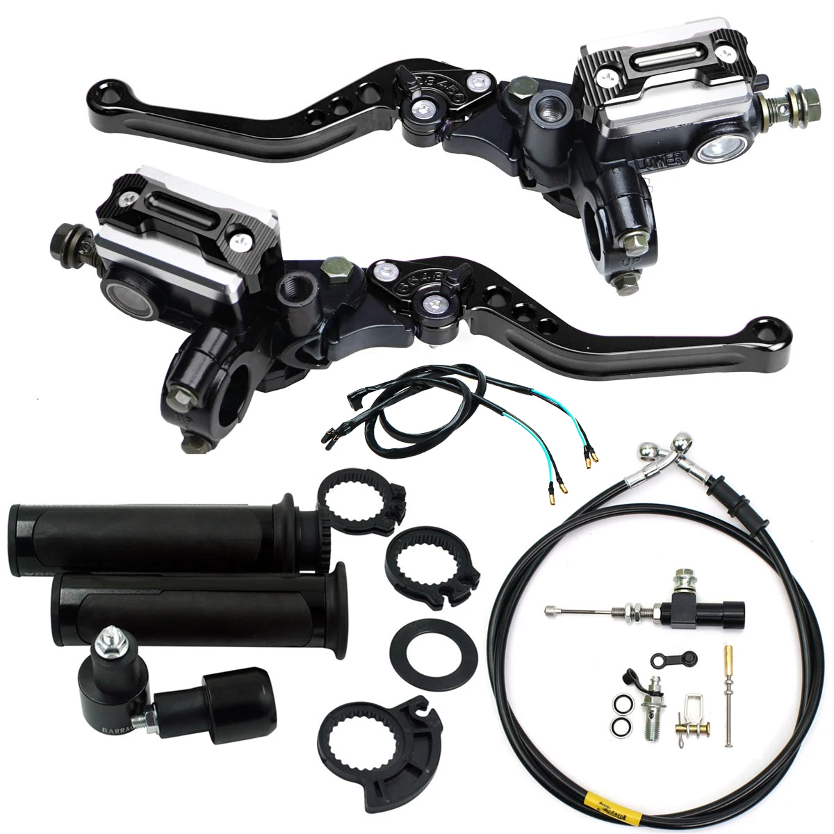 Uniwersalny zestaw sprzęgła hydraulicznego 22mm 7/8 ''motocyklowy zbiornik głównego cylindra hamulcowego z uchwytem wąż hamulcowy dla Moto ATV Italika