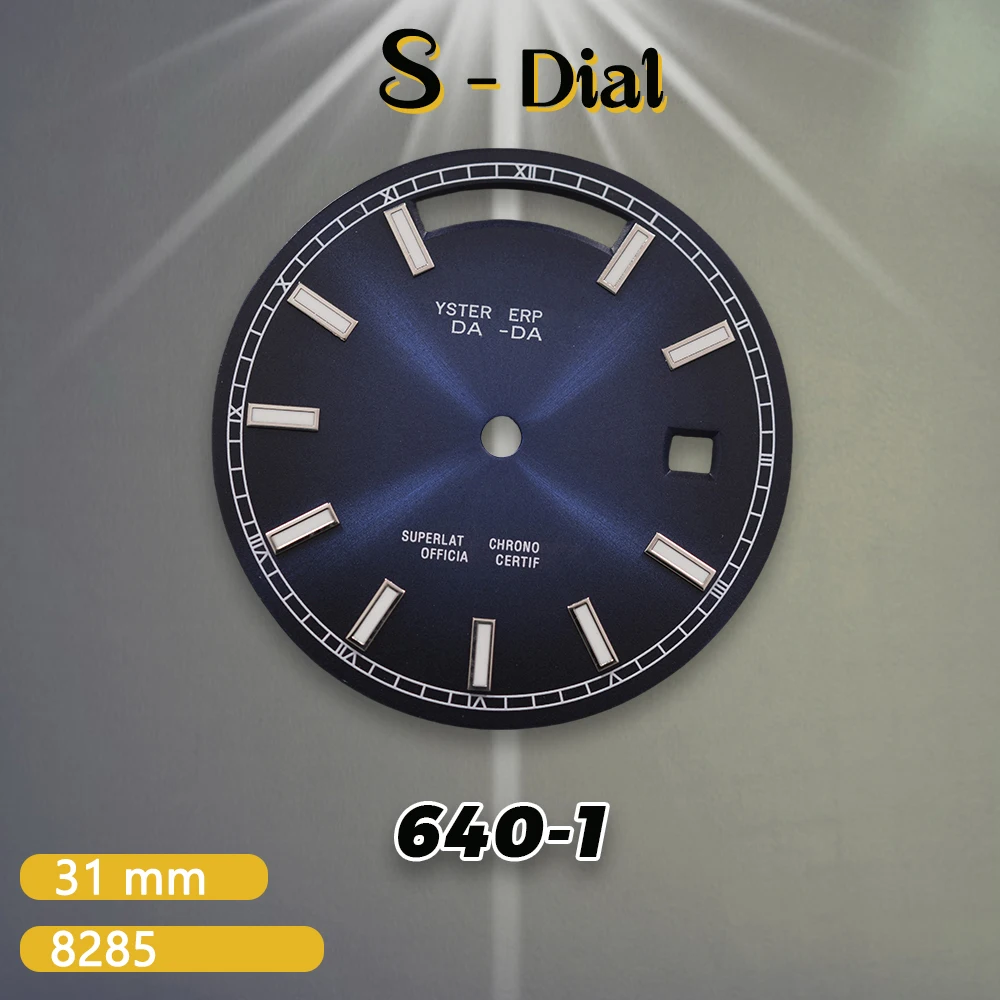 31mm S Logo Grey Log Dial Suitable For 8285 Movement Green Luminous Quality Delicate Watch Modification Accessories tools