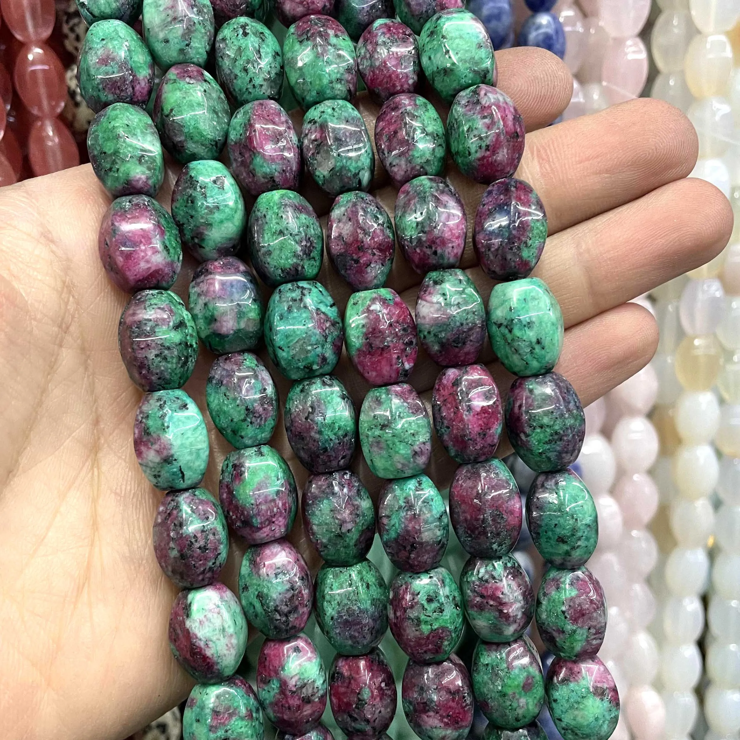 Faceted Natural Stone Agates Chalcedony Turquoises Loose Spacer Beads For Jewelry Making DIY Necklace Bracelet Accessories