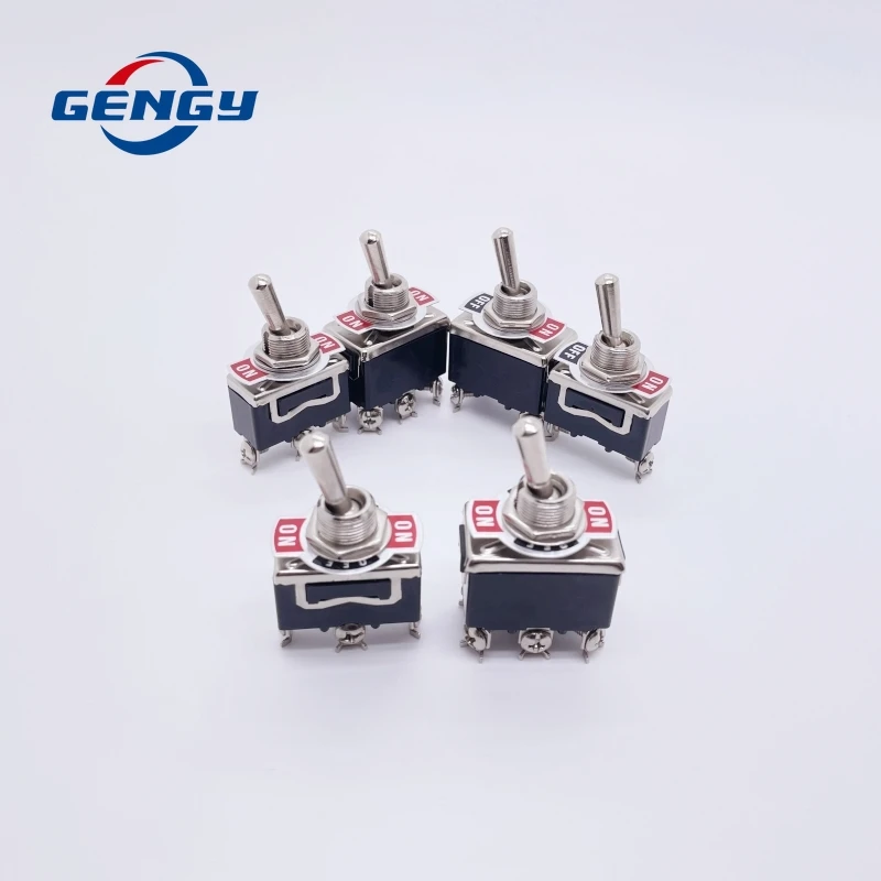 1/5 Pcs E-TEN 1021 1121 1122 1221 1321 1322 High Quality 15A 250V SPST 2 4 6 Terminal ON OFF Toggle Switch Self-locking Switch