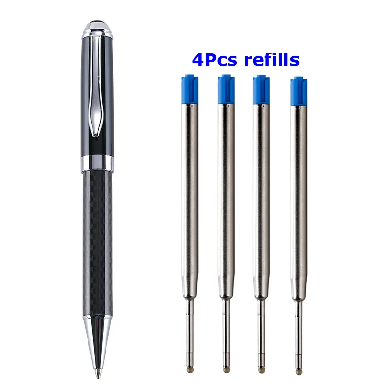 1+4Pcs Ballpoint Pens Housing Retractable Ball Point Pen Smooth Writing Roller Ball Pen Elegant Signature Pen Gift Pens