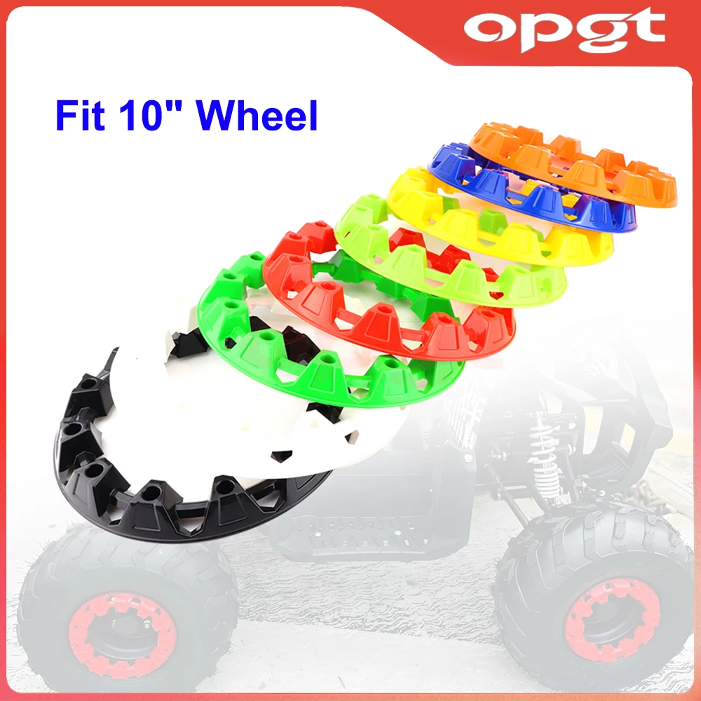 OPGT 10 Inch Wheel Trim Hub Protection Decor Rim Cap Plastic Cover Tires For ATV Dune Buggy Quad Bike 4 Wheeler Vehicle Accessor
