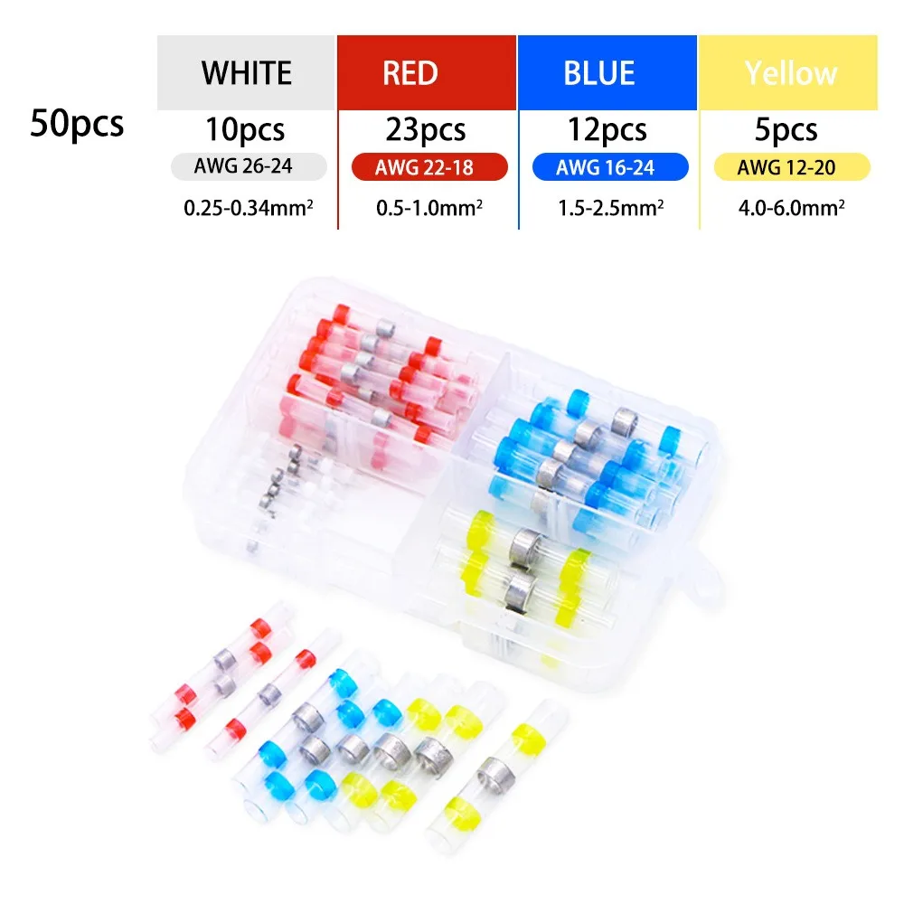 pcs Seal Wire Connector Kit Heat Shrink Butt Connector - Waterproof Sleeve - Self Wire Conne