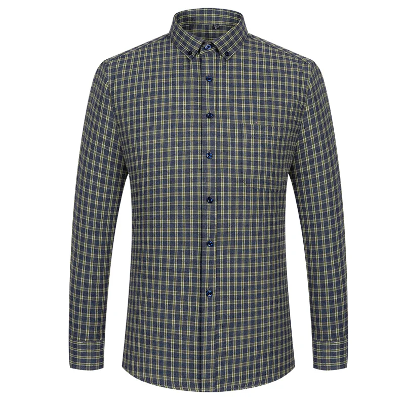 Nieuw 100% Katoen Herenoverhemd Lange Mouw Flanel Klassiek Veelzijdig Zacht Ademend Casual Mode Zakelijk Herenkleding S-7XL