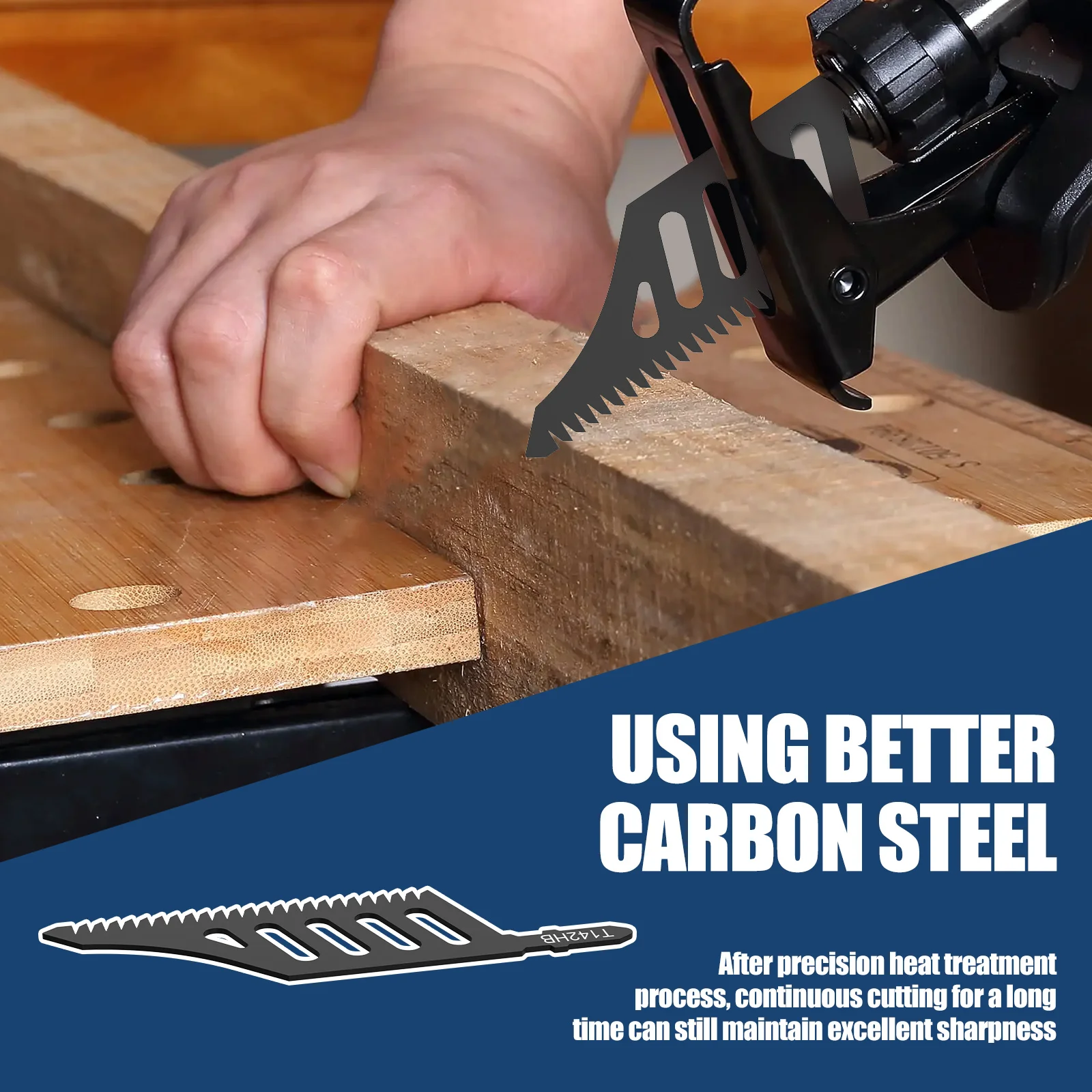 10Pcs 112mm Jigsaw Blade T Shank Extra Long Scroll Saw Blades Carbon Steel Coarse Tooth Cutter for Wood Cutting Tight Spaces