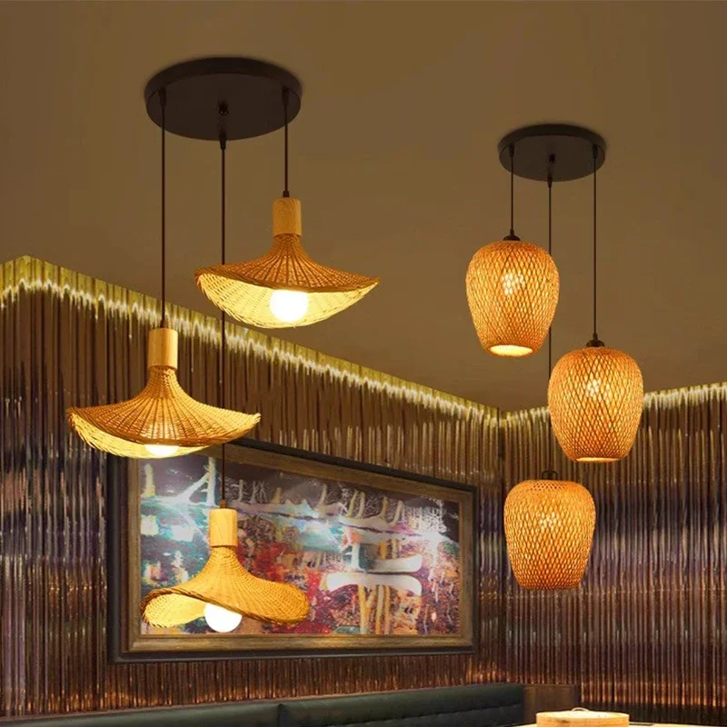 

DORIAN Contemporary Bamboo Weaving Restaurants Pendant Lamp Creativity Bar Counter Cafe Bedroom Study Tea Room Staircase Light