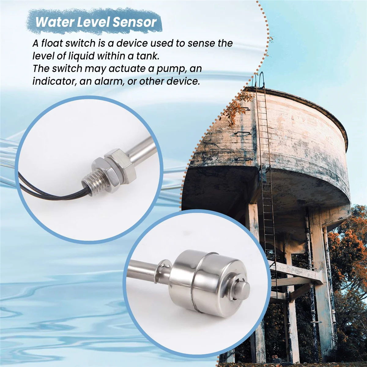 Durable Liquid Water Level Stainless Steel Right Angle Floating Switch for Aquarium