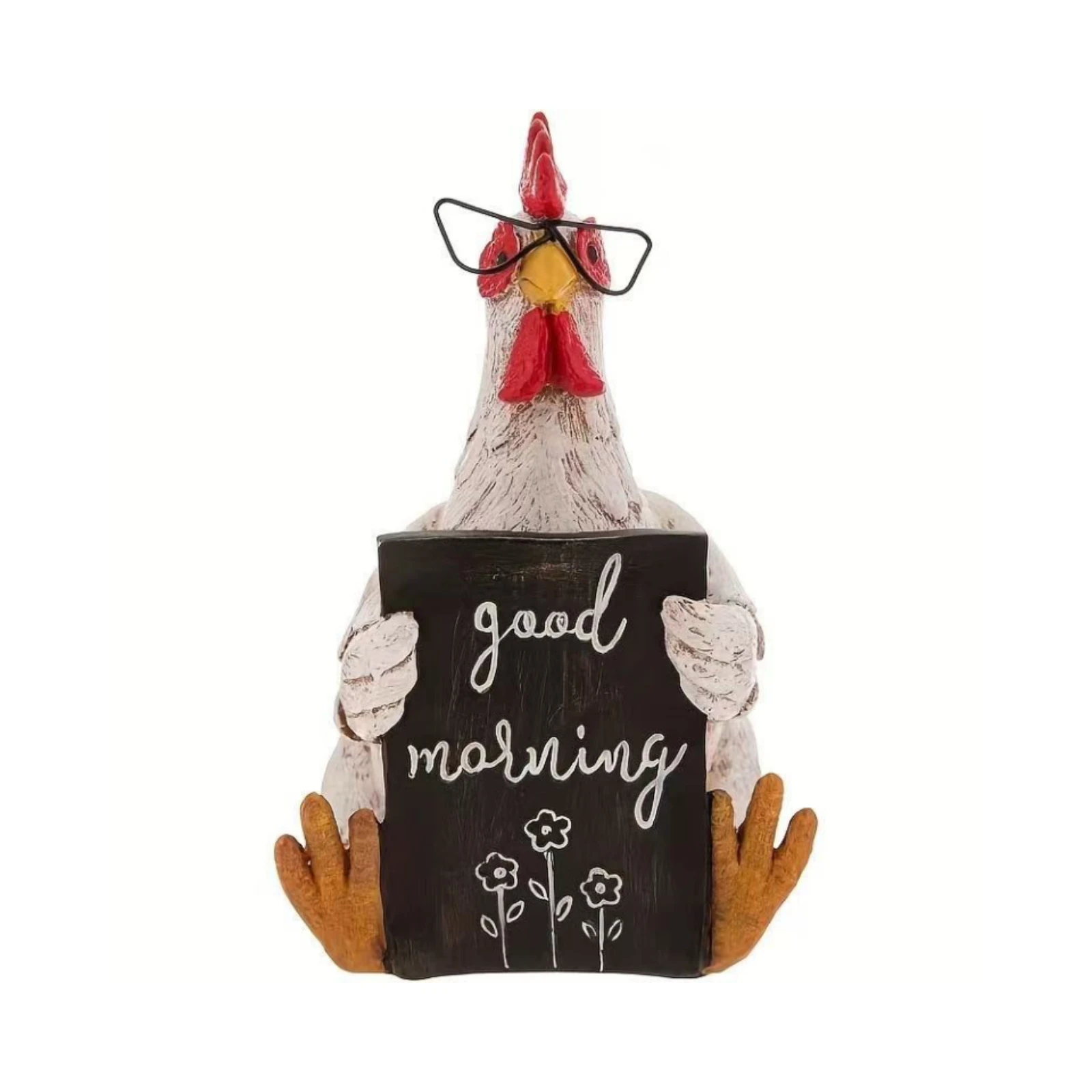 Rustic Resin Rooster & Hen 