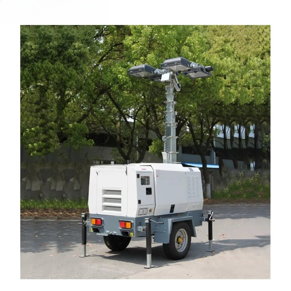 Automatic Remote Control Mobile Light Tower Generator 20kw diesel Portable Generator Set with Flood Lights Lighting Tower