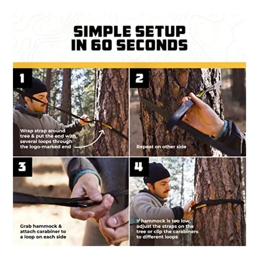 

Pulley Camping Hammock 500lbs Portable Hammock With Tree Straps Travel Backpacking Hiking Outdoors Camping Gear Or