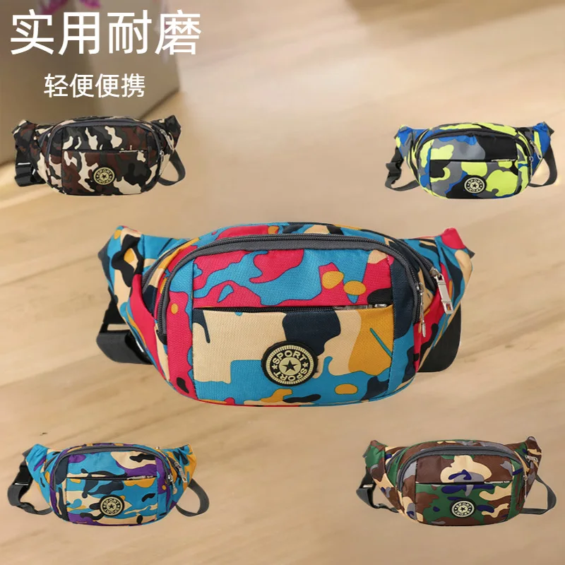 

Fashion camouflage color waist bag outdoor mobile phone storage fashion diagonal cross chest bag men's travel hiking bag